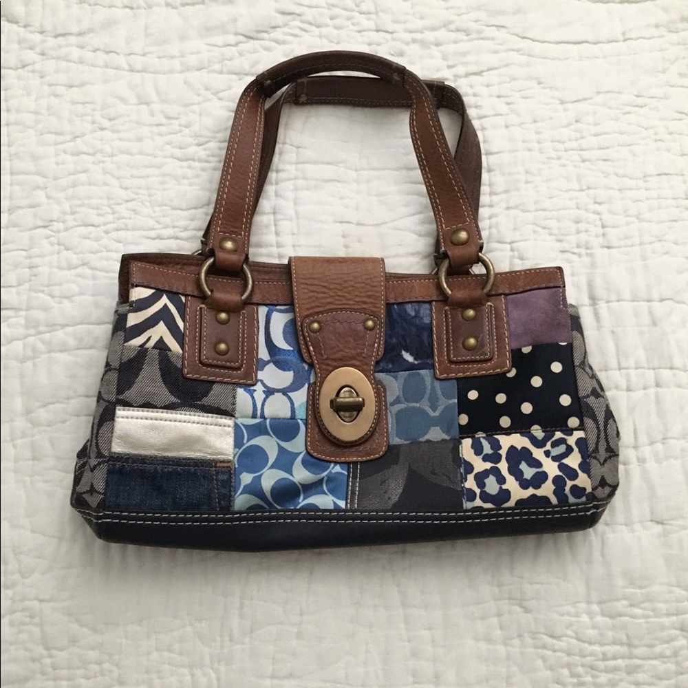 COACH Denim Patchwork Purse